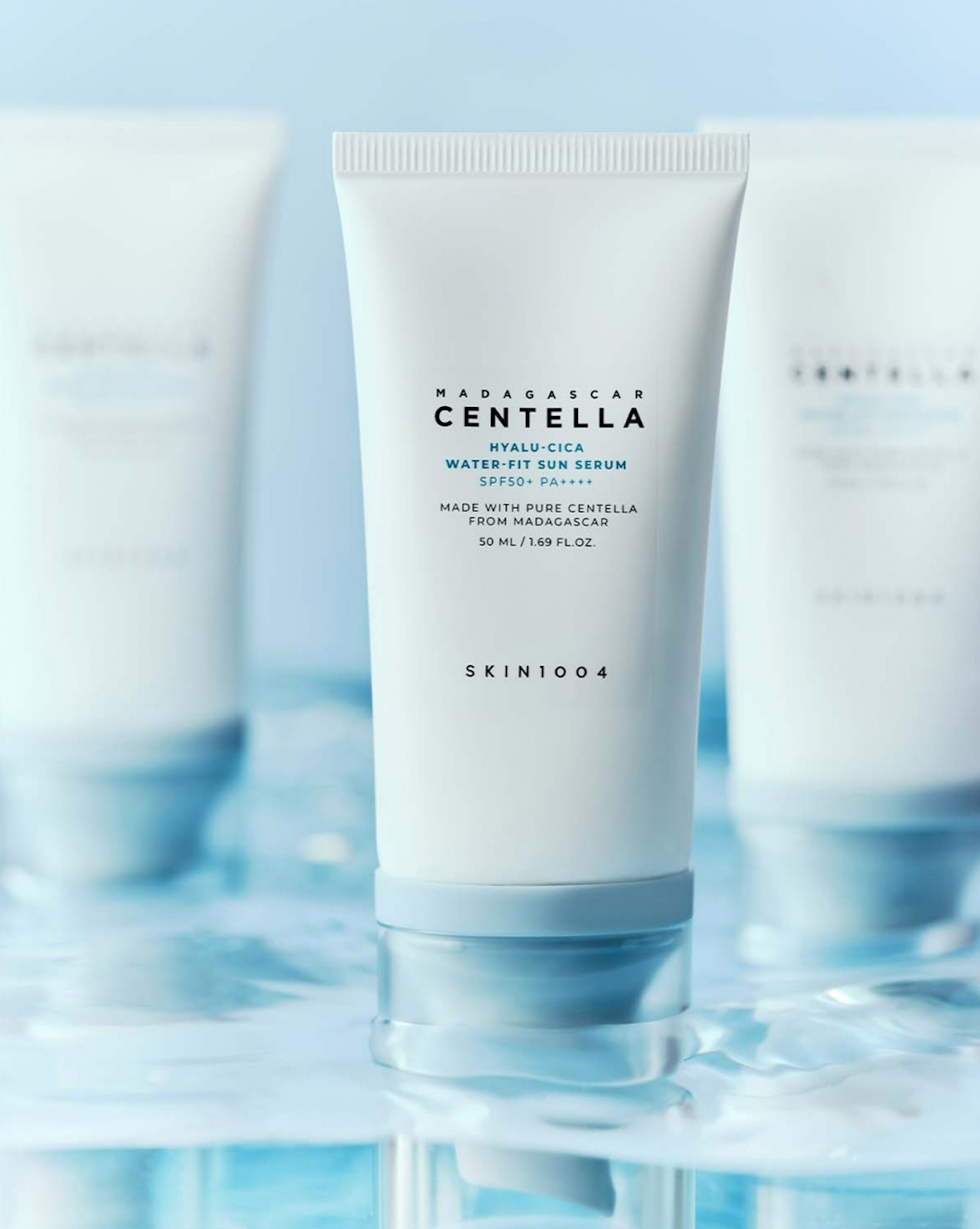 SKIN1004 Madagascar Centella Hyalu-Cica Water-Fit Sun Serum 50ml – Hydrating Sunscreen with Centella & Hyaluronic Acid for Glowing, Protected Skin