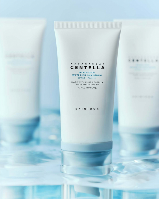 SKIN1004 Madagascar Centella Hyalu-Cica Water-Fit Sun Serum 50ml – Hydrating Sunscreen with Centella & Hyaluronic Acid for Glowing, Protected Skin