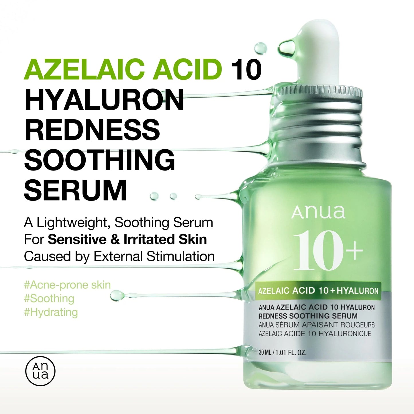 ANUA] Azelaic Acid 10 Hyaluron Redness Soothing Serum 30ml
